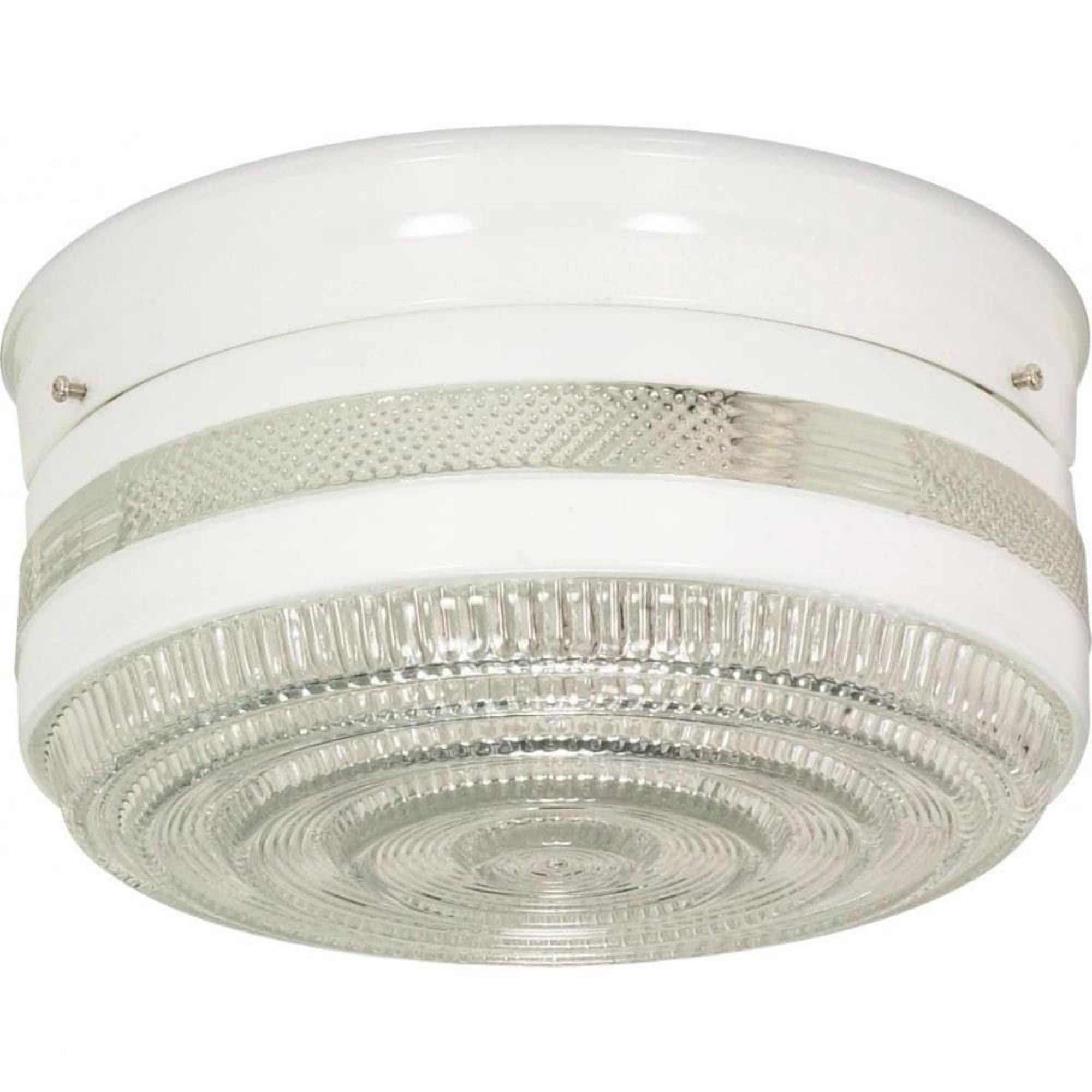 Nuvo Lighting 2 Light - 10" - Flush Mount - Large Crystal / White Drum