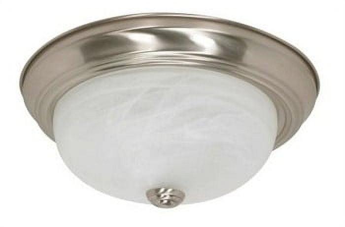 Elegant Mahogany Bronze 11" Flush Mount with Champagne Linen Glass