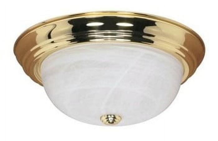 13" Brass and Glass Indoor/Outdoor Flush Mount Light