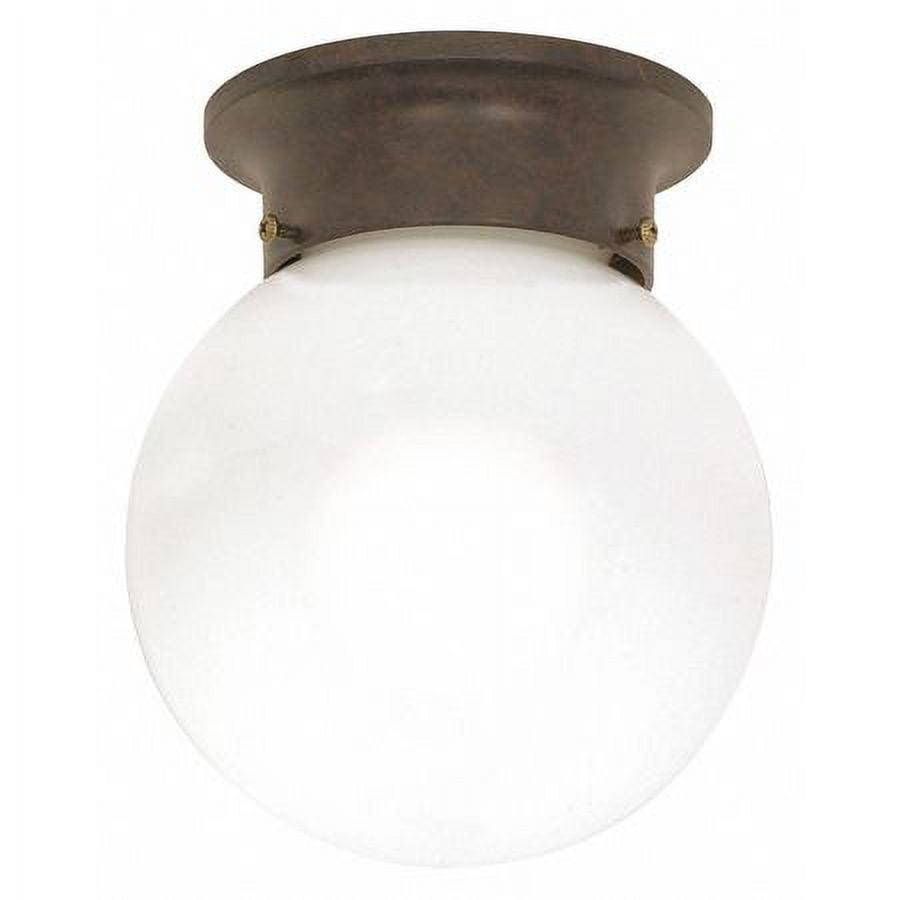 Bronze Globe 7.25" Flush Mount Indoor/Outdoor Light