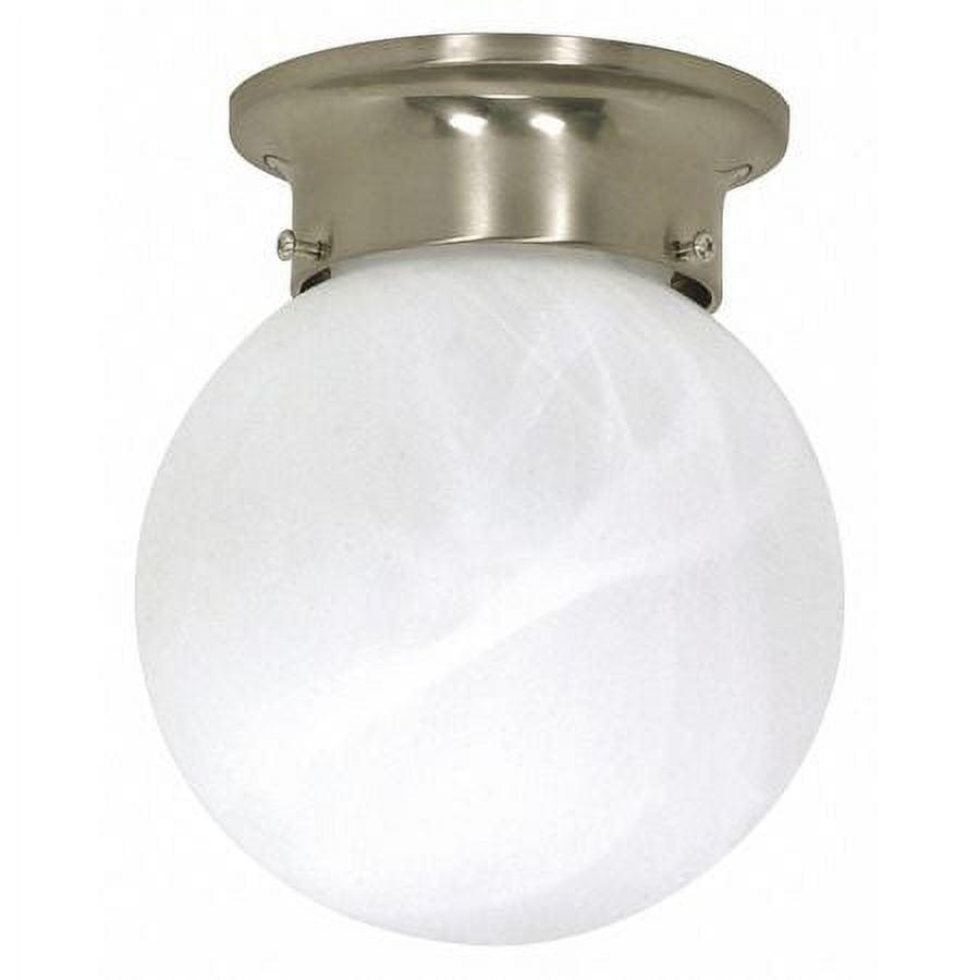Brushed Nickel Indoor/Outdoor 6" Globe Ceiling Light