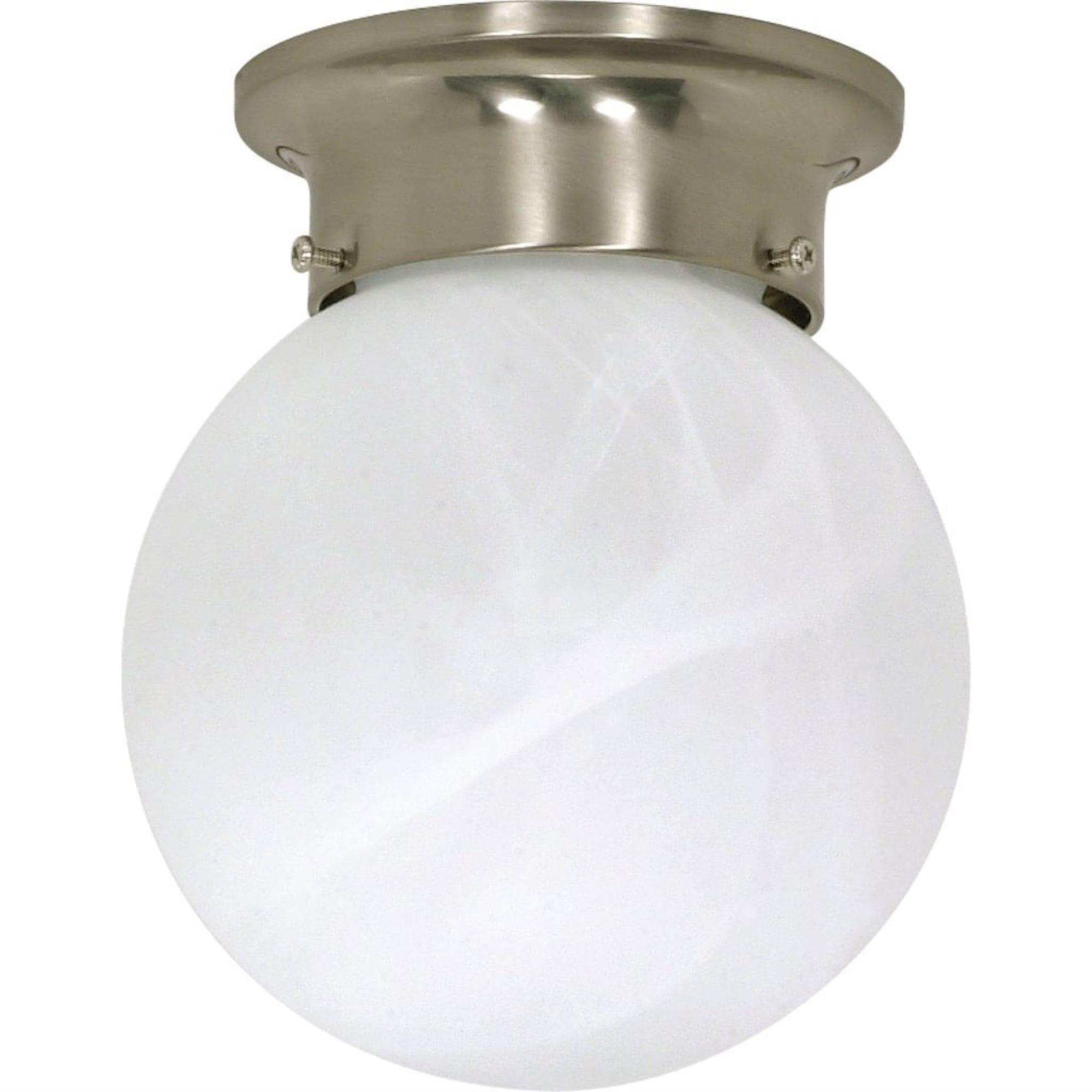 Brushed Nickel Indoor/Outdoor 6" Globe Ceiling Light