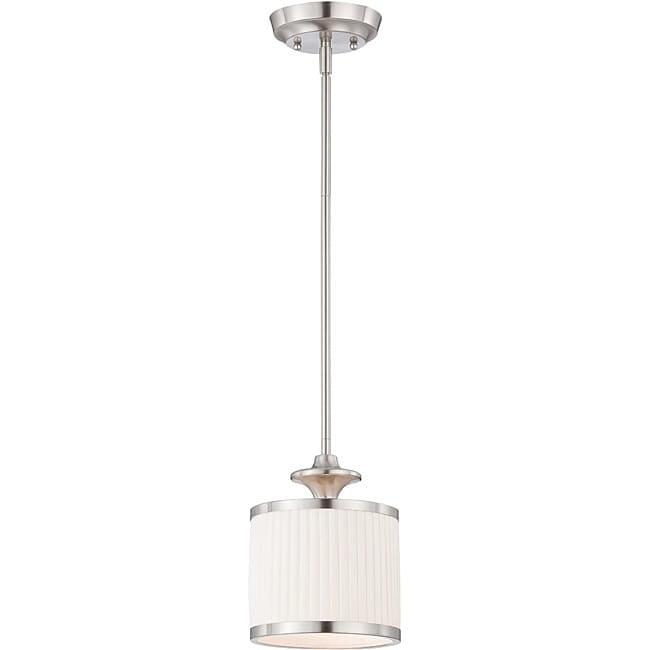 Candice Brushed Nickel 7" Mini Pendant Light with Glass Shade