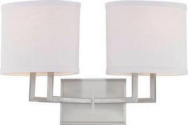 Gemini Brushed Nickel 2-Light Bathroom Vanity Fixture