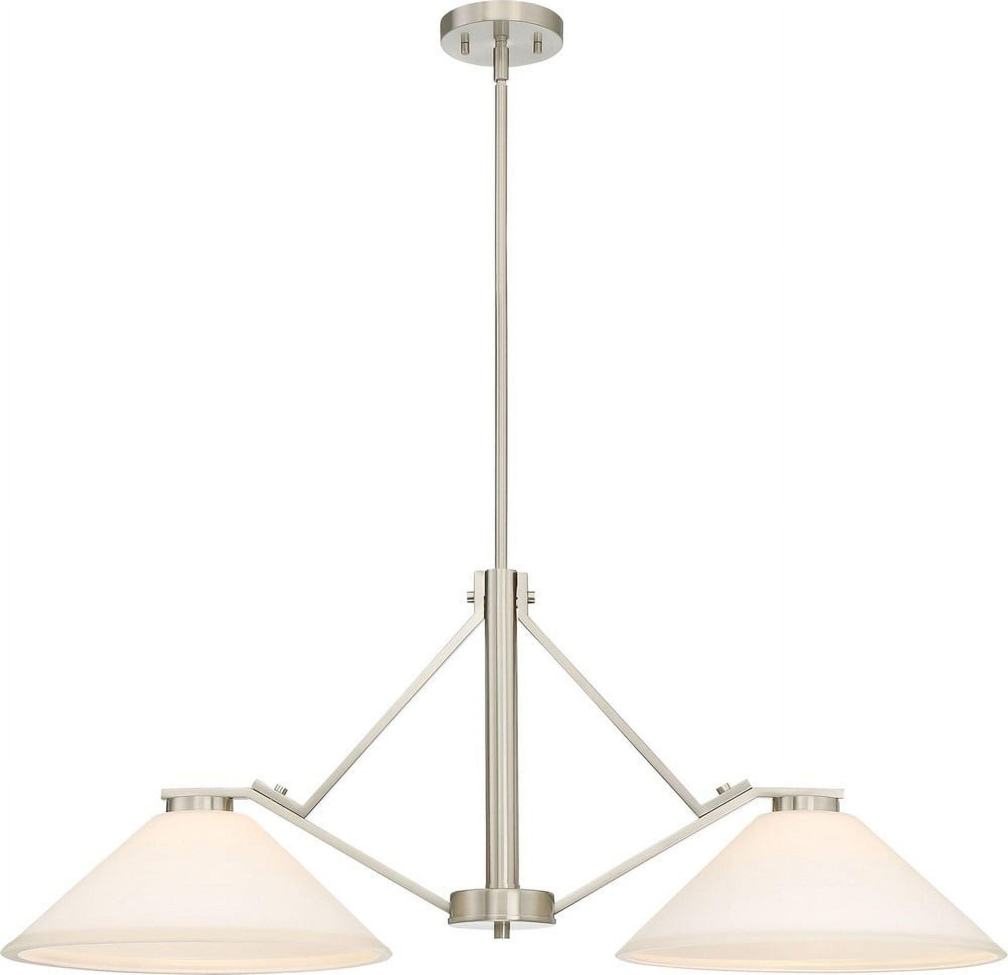 Brushed Nickel 36.5" Glass LED Island Pendant Light