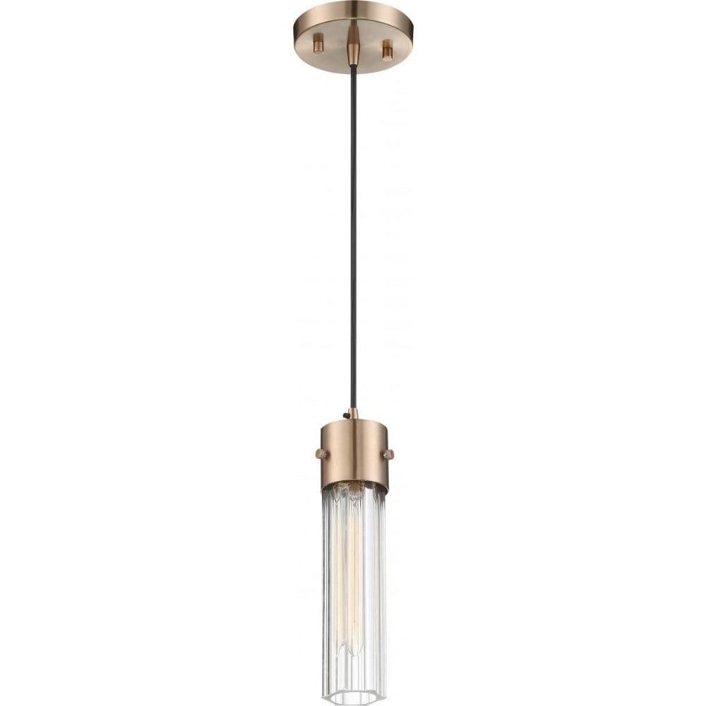 Eaves Matte Black and Copper Brushed Brass 11" Mini Pendant Light