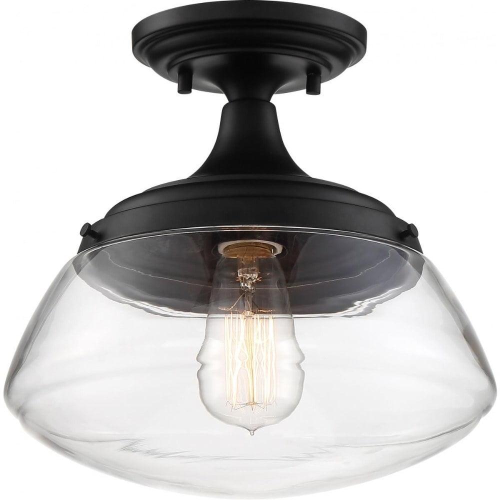 Nuvo Lighting 60/6797 Kew 10" Wide Semi-Flush Bowl Ceiling Fixture - Aged Bronze / Clear