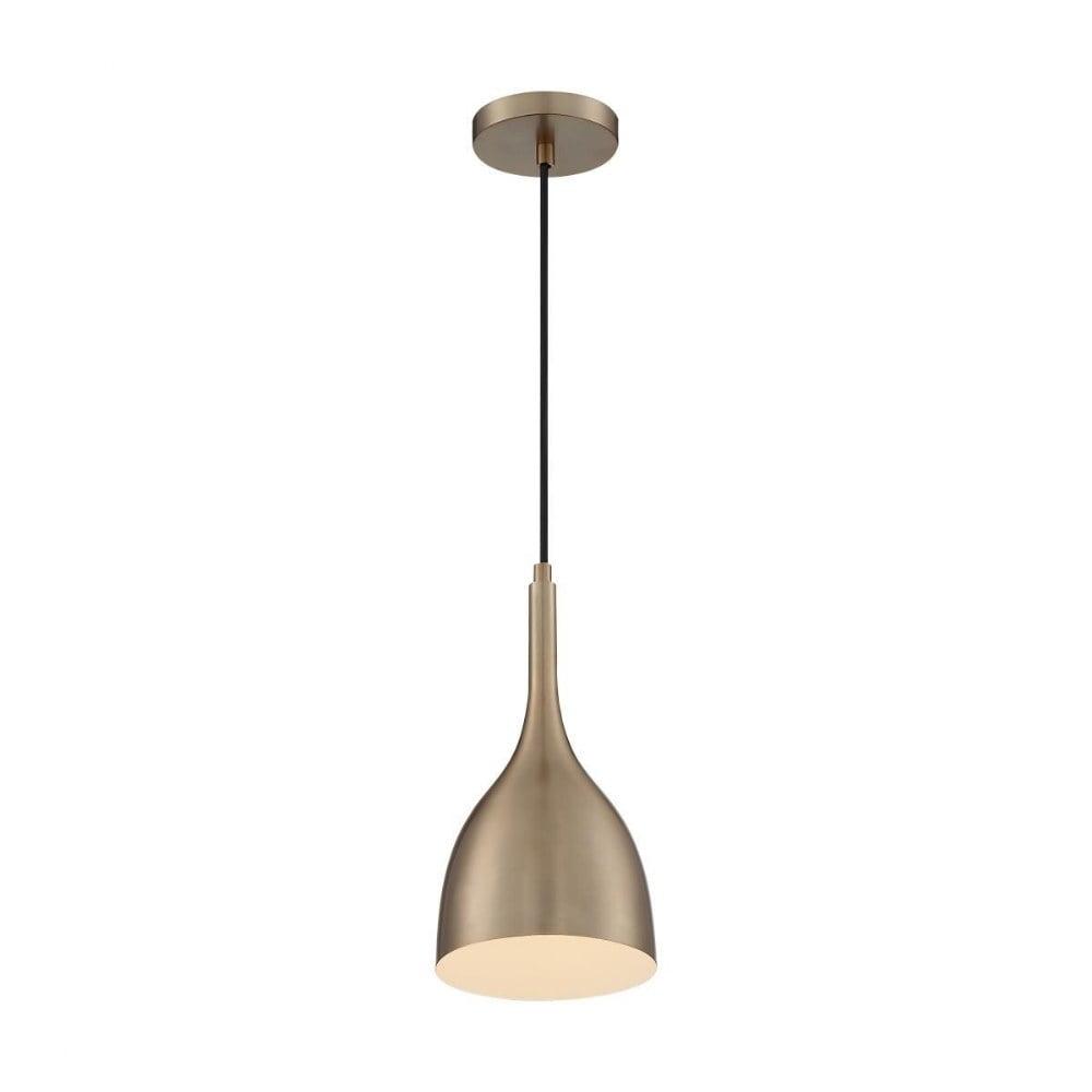 Bellcap Small Burnished Brass Pendant Light with LED Option