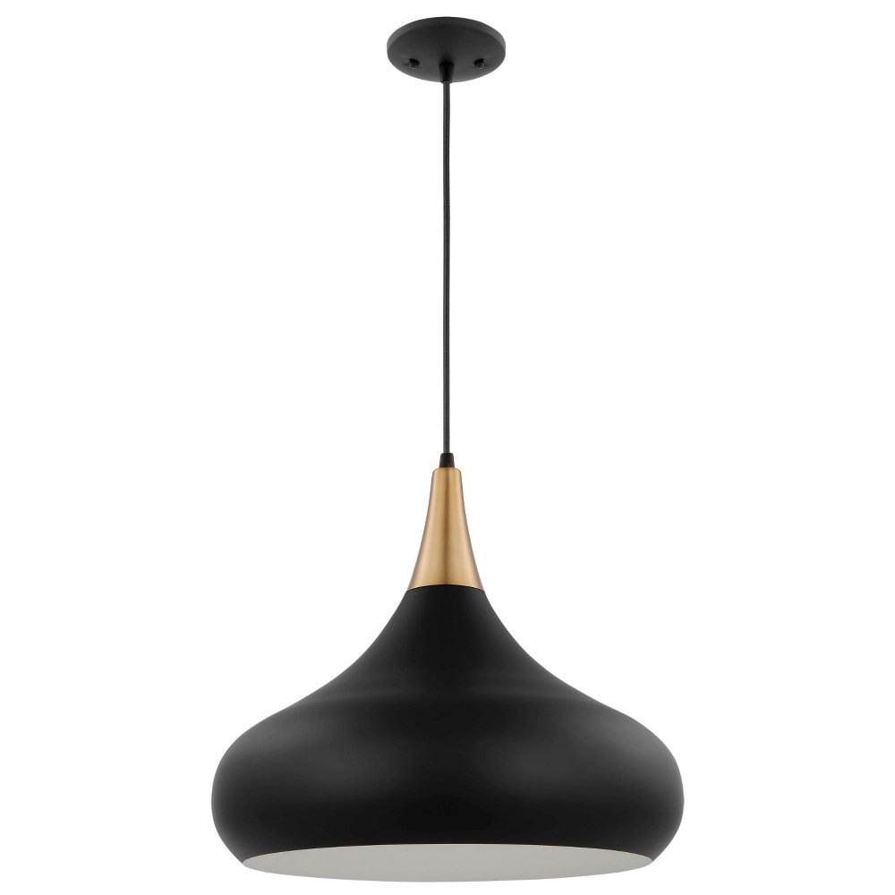 Nuvo Lighting 60/7516 Phoenix 18" Wide Pendant - Matte Black / Burnished Brass