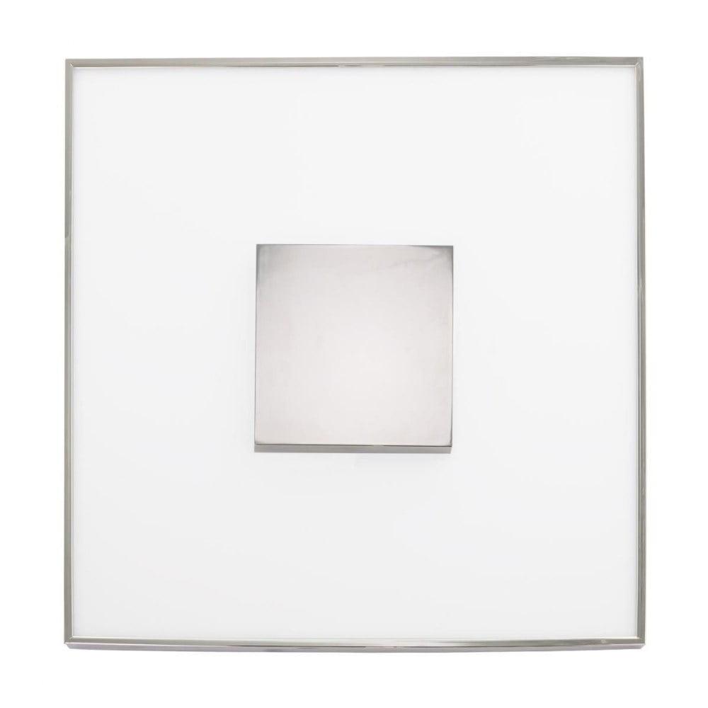 Polished Nickel 17" Square LED Flush Mount Ceiling Light