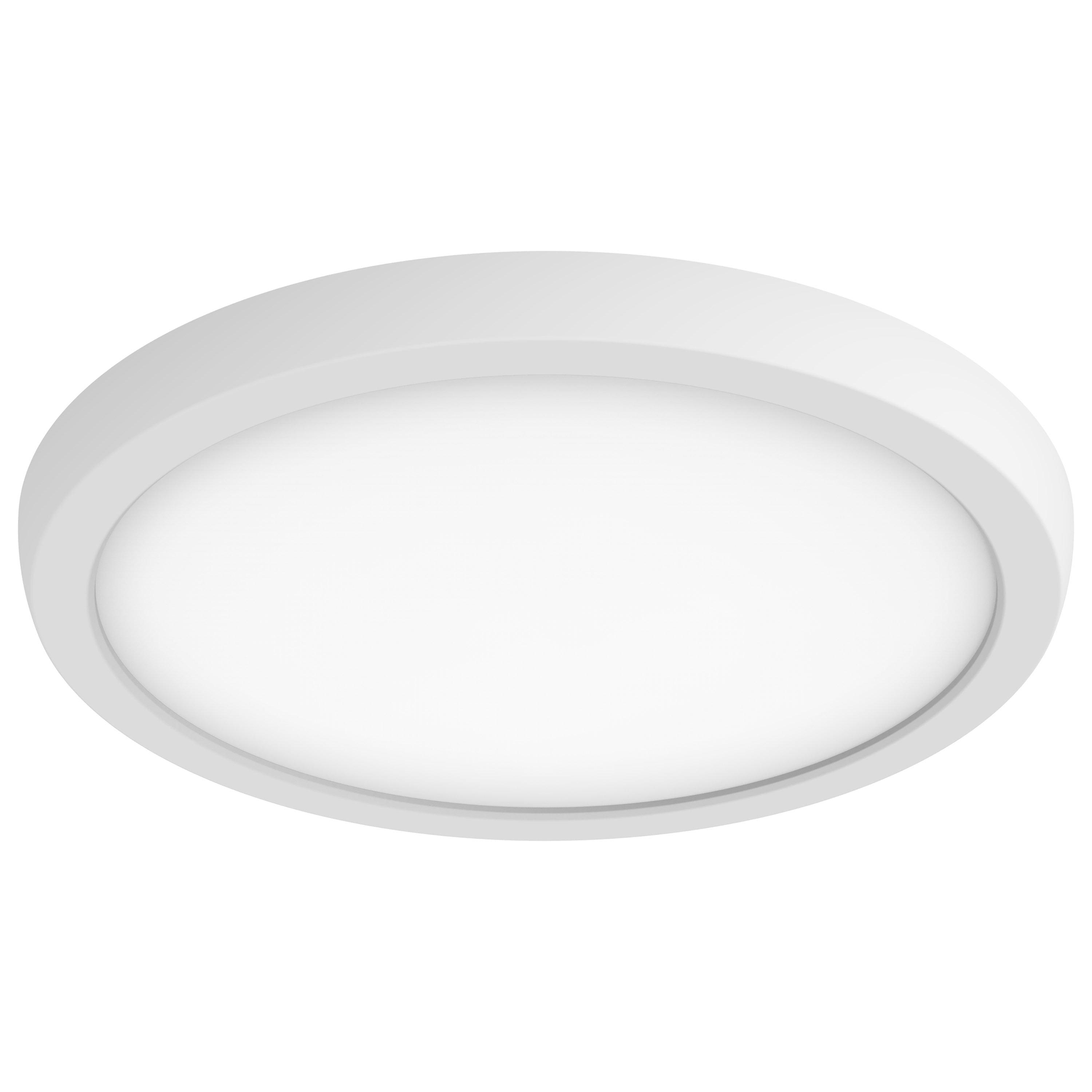 White Aluminum 9" Round LED Flush Mount Ceiling Light