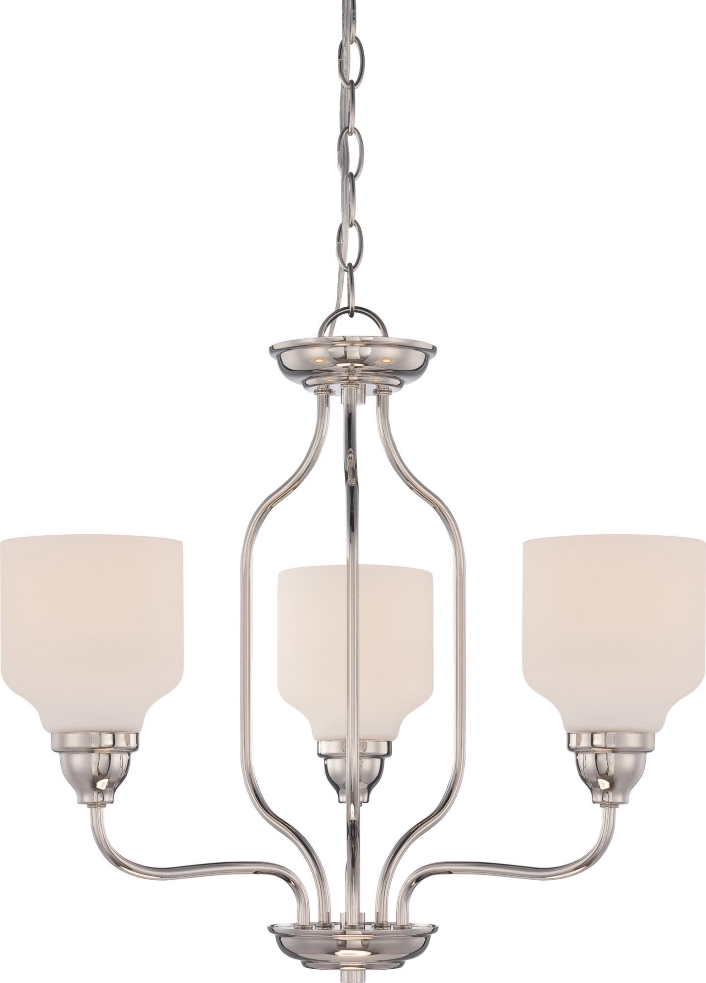 Kirk Polished Nickel 20'' Wide LED Chandelier with 3 Lights