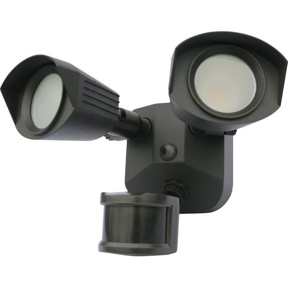 65/219-Nuvo Lighting-40W 4000K 2 LED Outdoor Dual Head Security Light with Motion Sensor in Utility Style-4.16 Inches Wide by 4.13 Inches High-Bronze