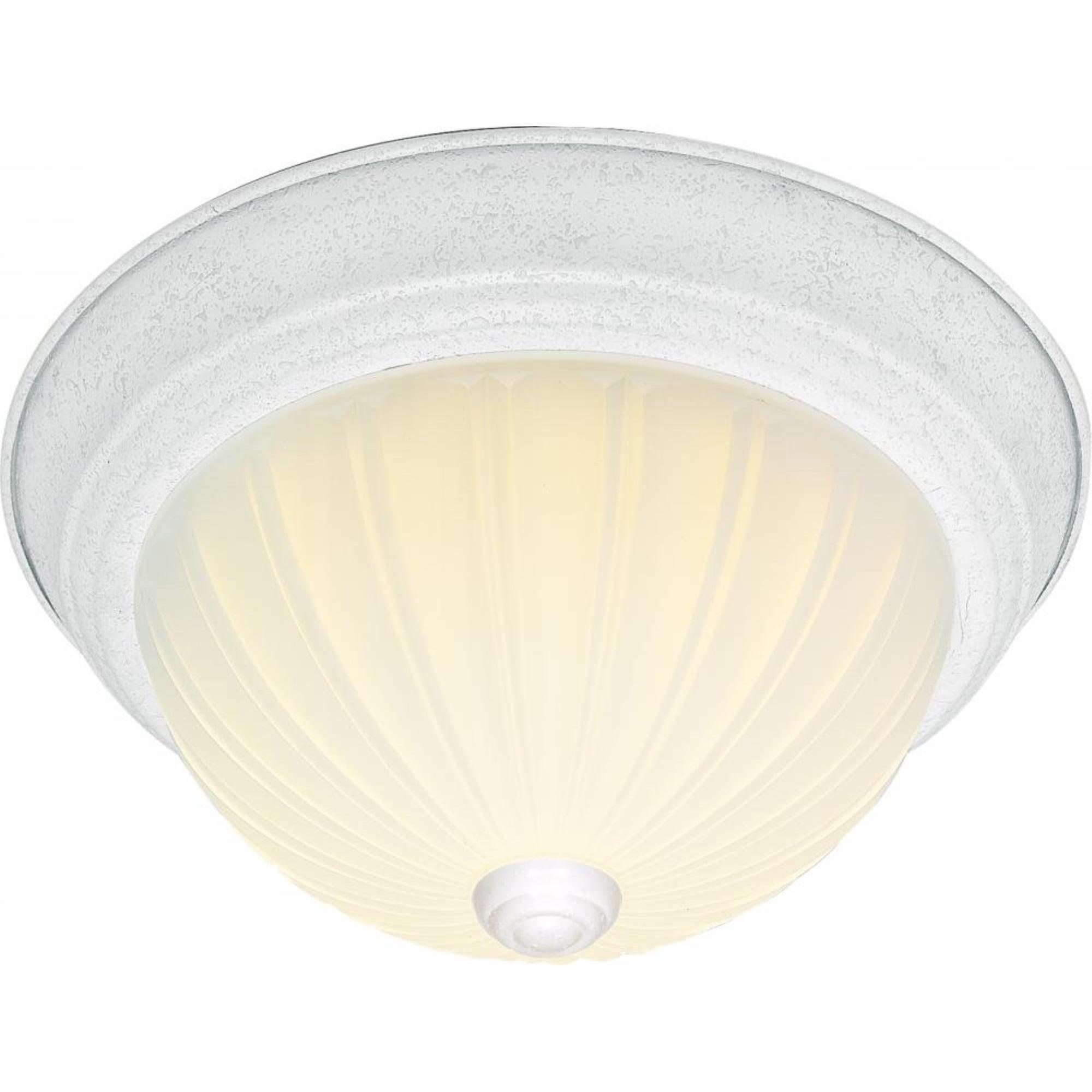 Elegant White 11.25" Glass Flush Mount Ceiling Light