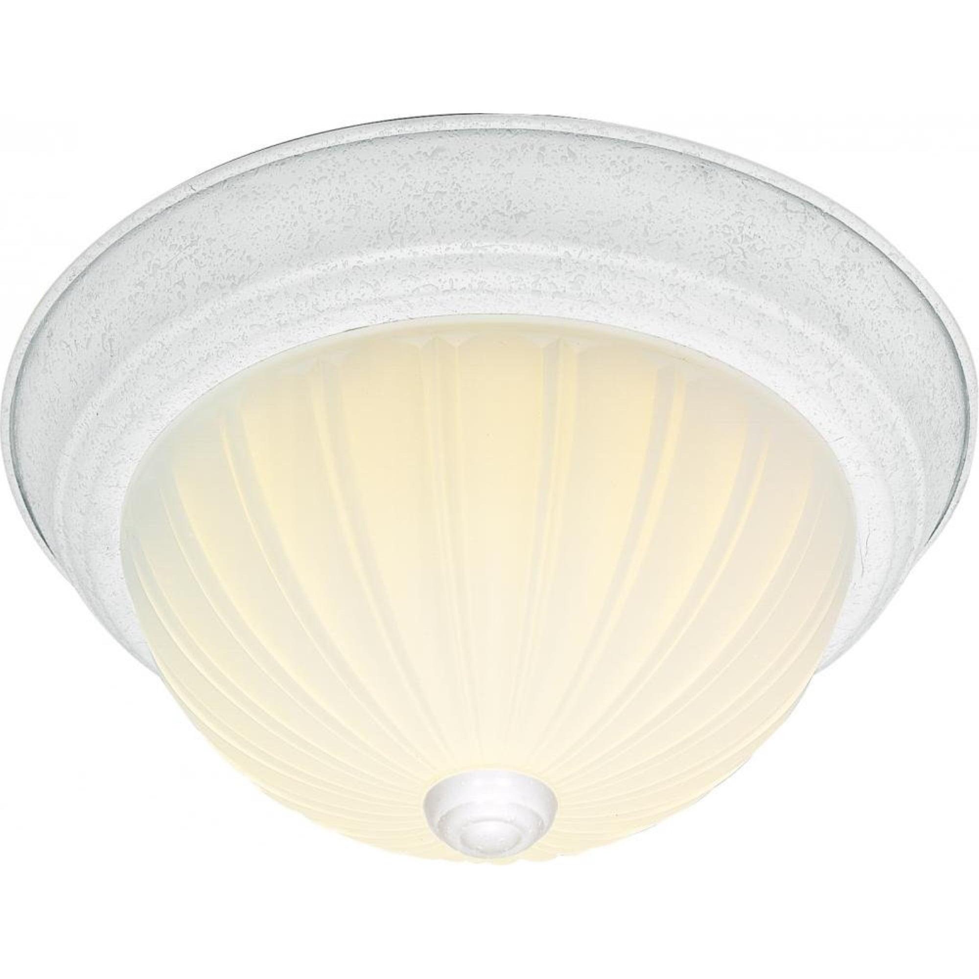 Textured White Glass Flush Mount Ceiling Light