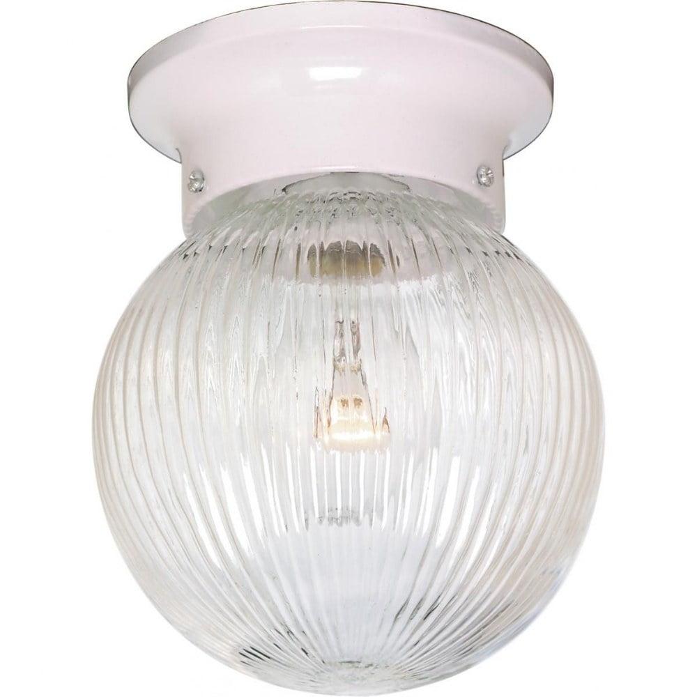 Nuvo Classic Globe Flush Mount Ceiling Light in White Glass