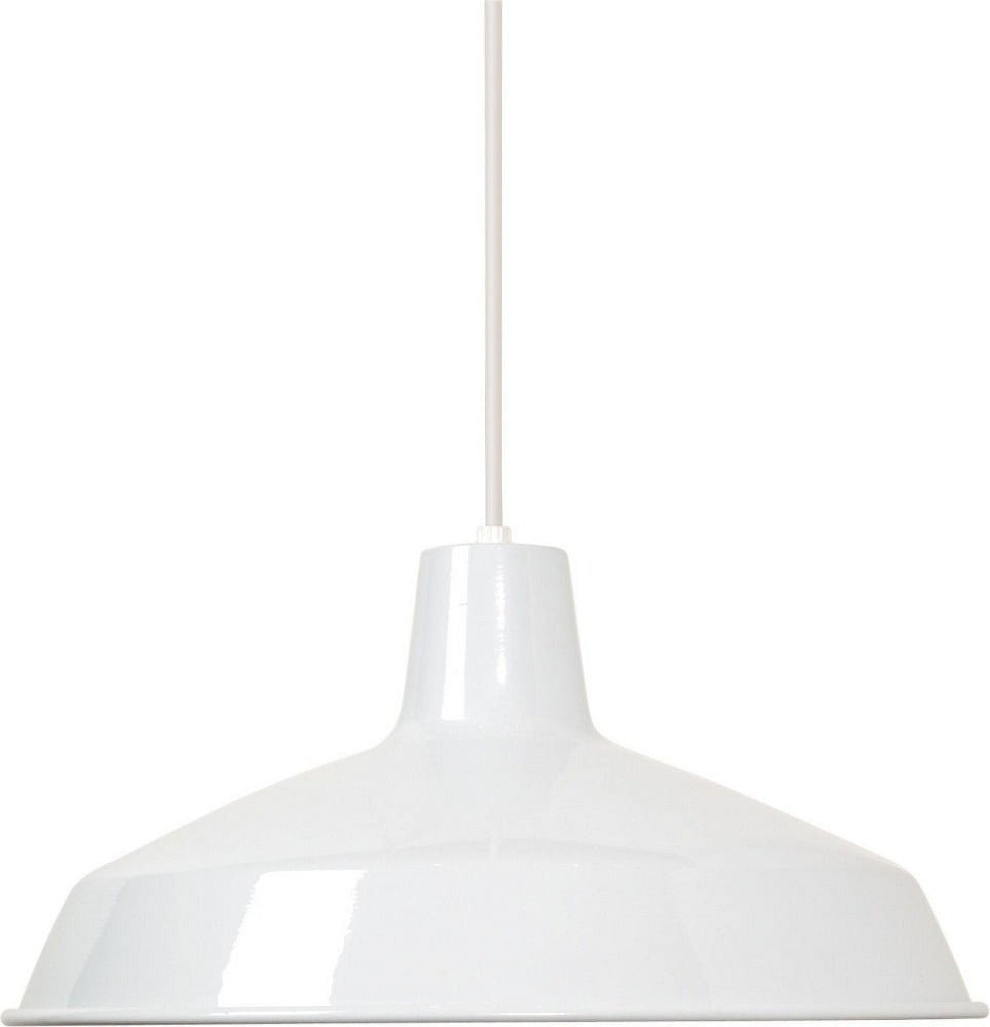 Farmhouse Elegance 16" White Brushed Nickel Pendant Light