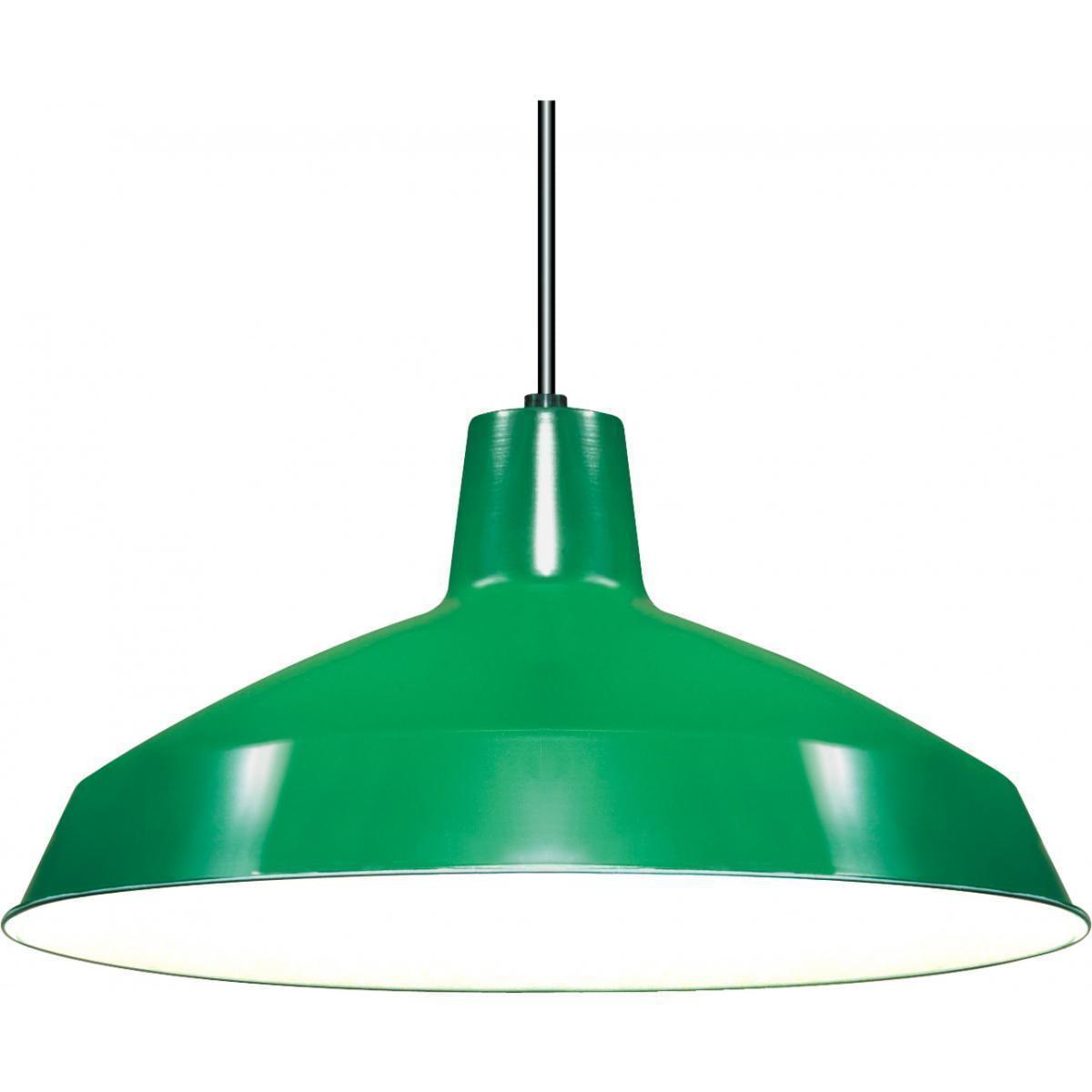 Brushed Nickel 16'' Aluminum Green Warehouse Pendant Light