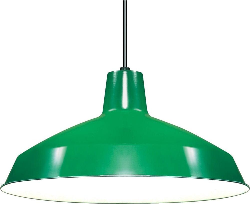 Brushed Nickel 16'' Aluminum Green Warehouse Pendant Light