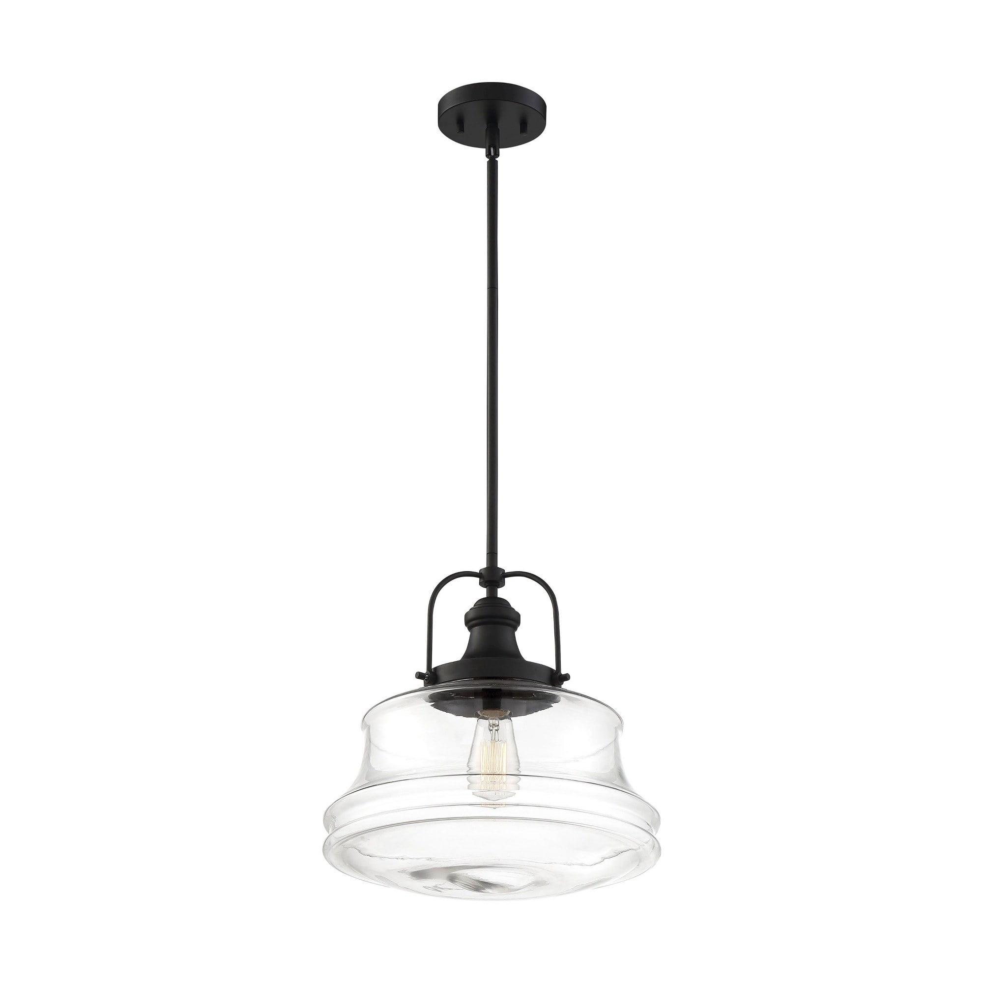 60/6759-Nuvo Lighting-Basel-1 Light Pendant-13.75 Inches Wide by 14.63 Inches High-Matte Black Finish