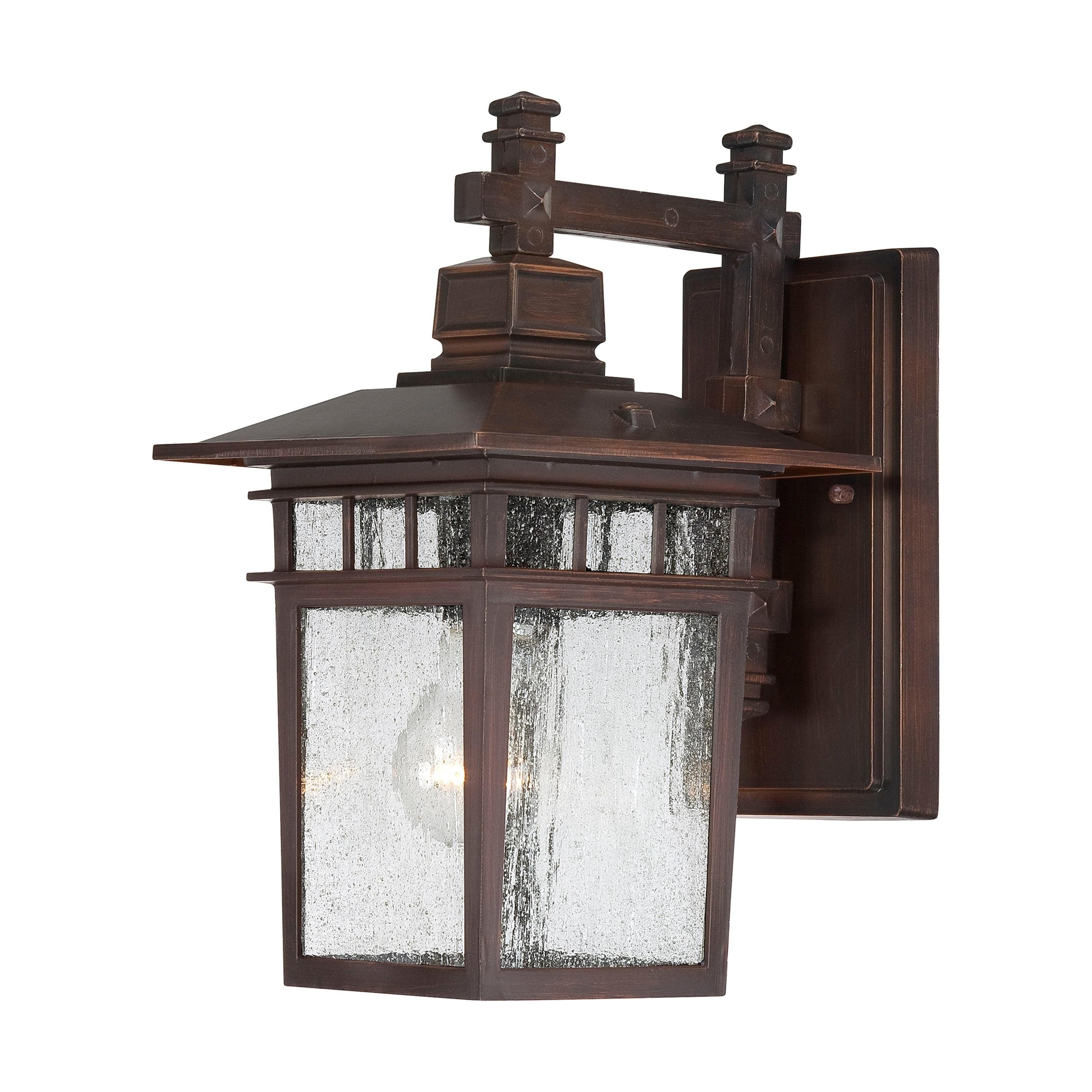 Bronze 12" Dimmable Outdoor Lantern Wall Sconce