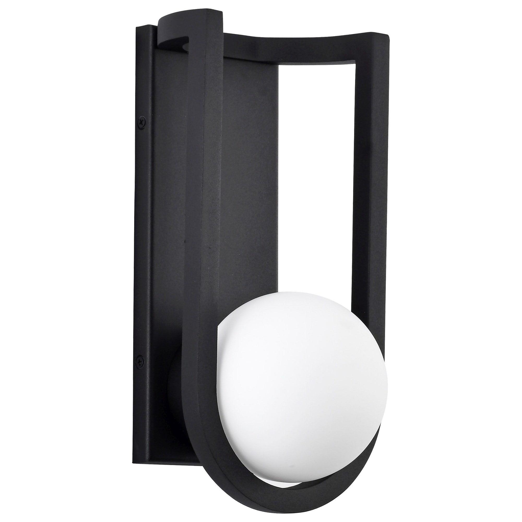 Nuvo Lighting Cradle 6W LED Medium Wall Lantern Matte Black with White Opal Glass