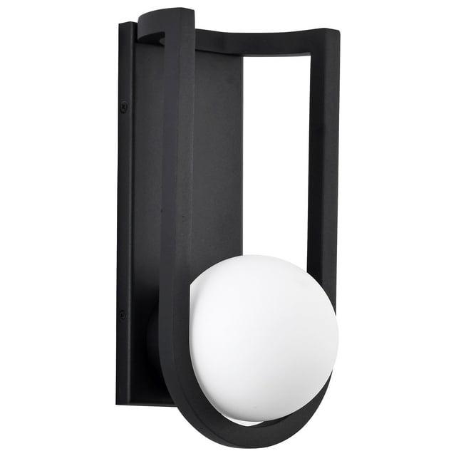 Nuvo Lighting Cradle 6W LED Medium Wall Lantern Matte Black with White Opal Glass