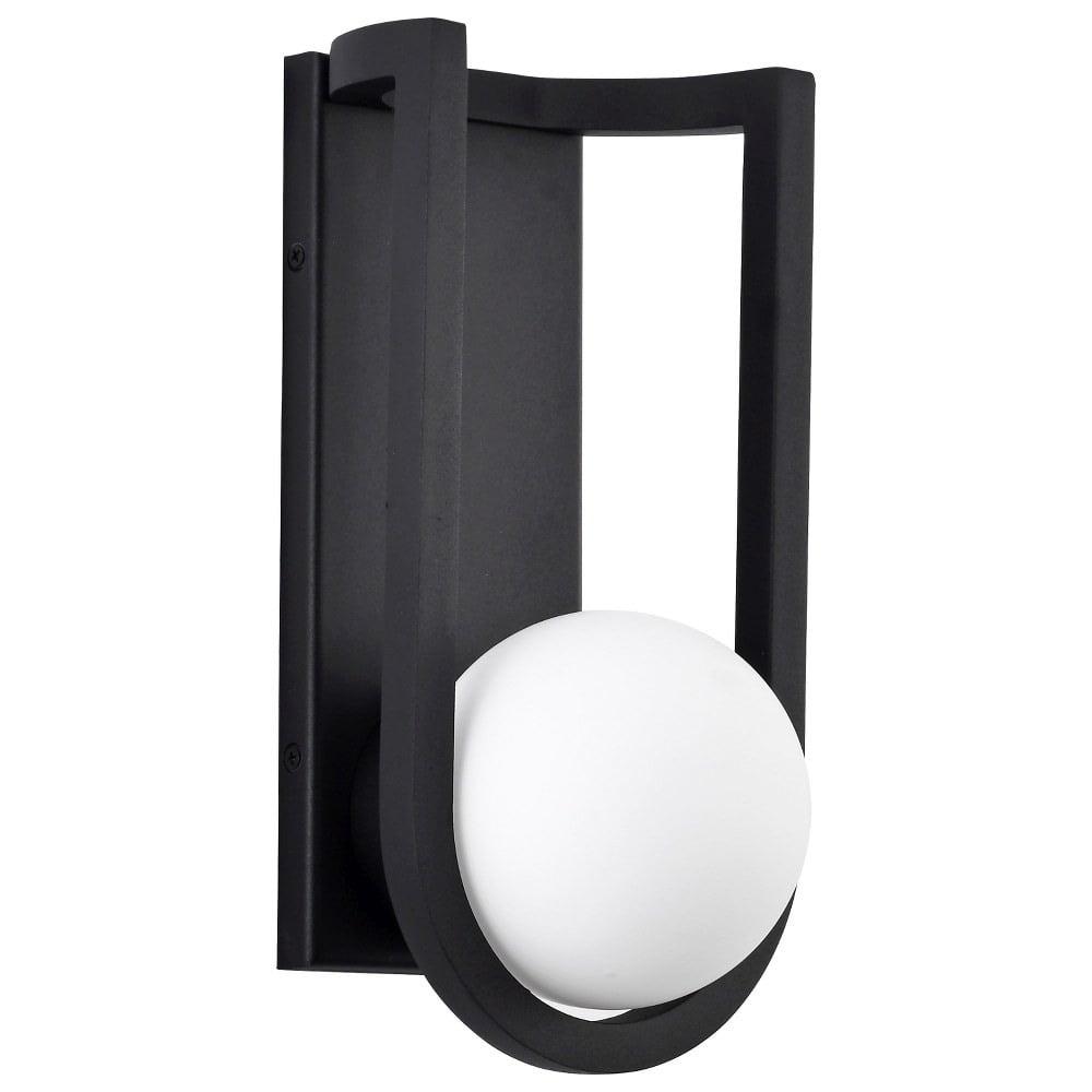 Nuvo Lighting Cradle 6W LED Medium Wall Lantern Matte Black with White Opal Glass