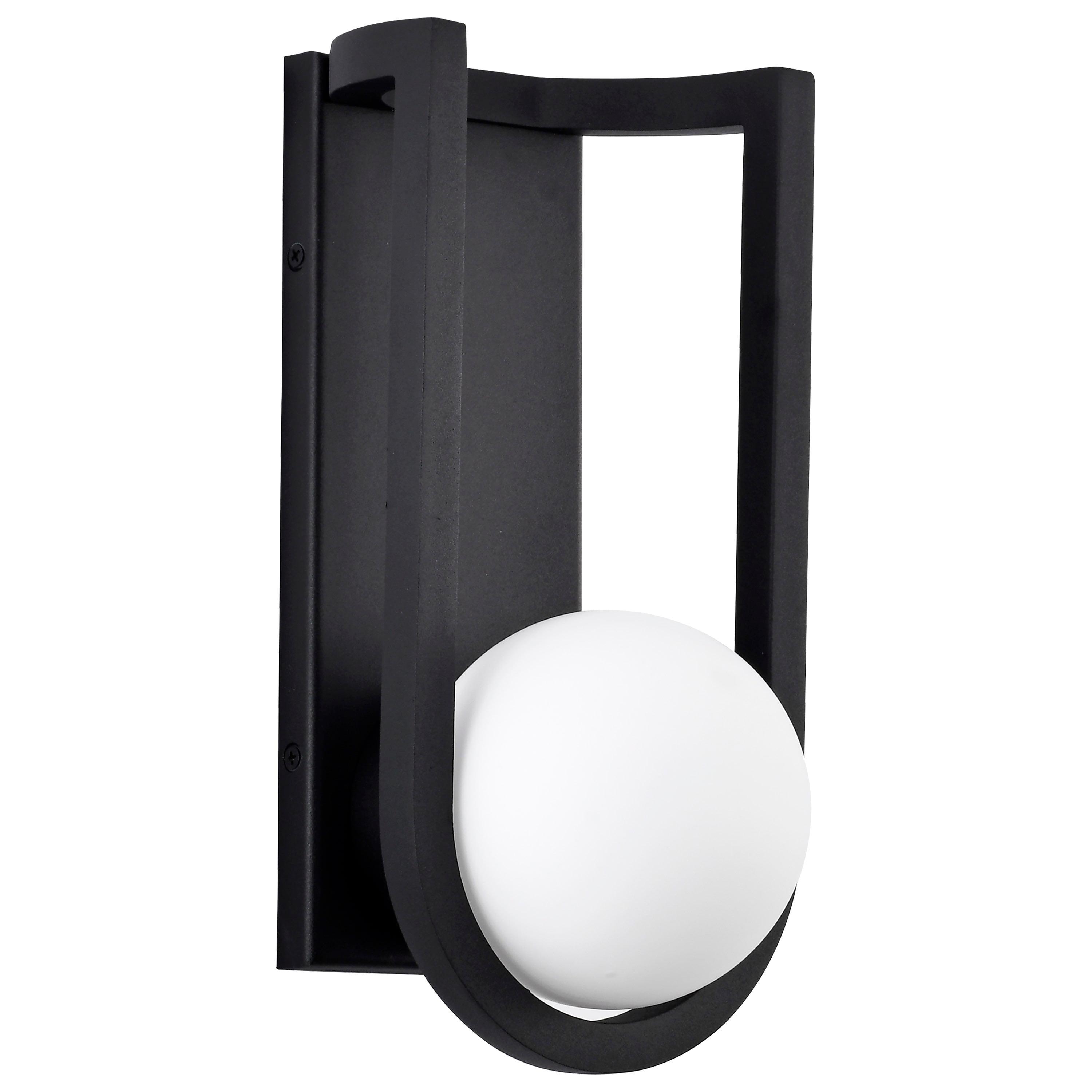 Nuvo Lighting Cradle 6W LED Medium Wall Lantern Matte Black with White Opal Glass