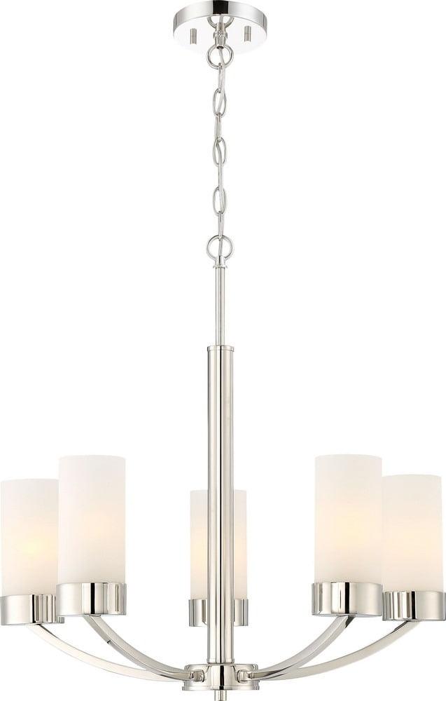 Elegant Denver 22" Polished Nickel 5-Light Chandelier