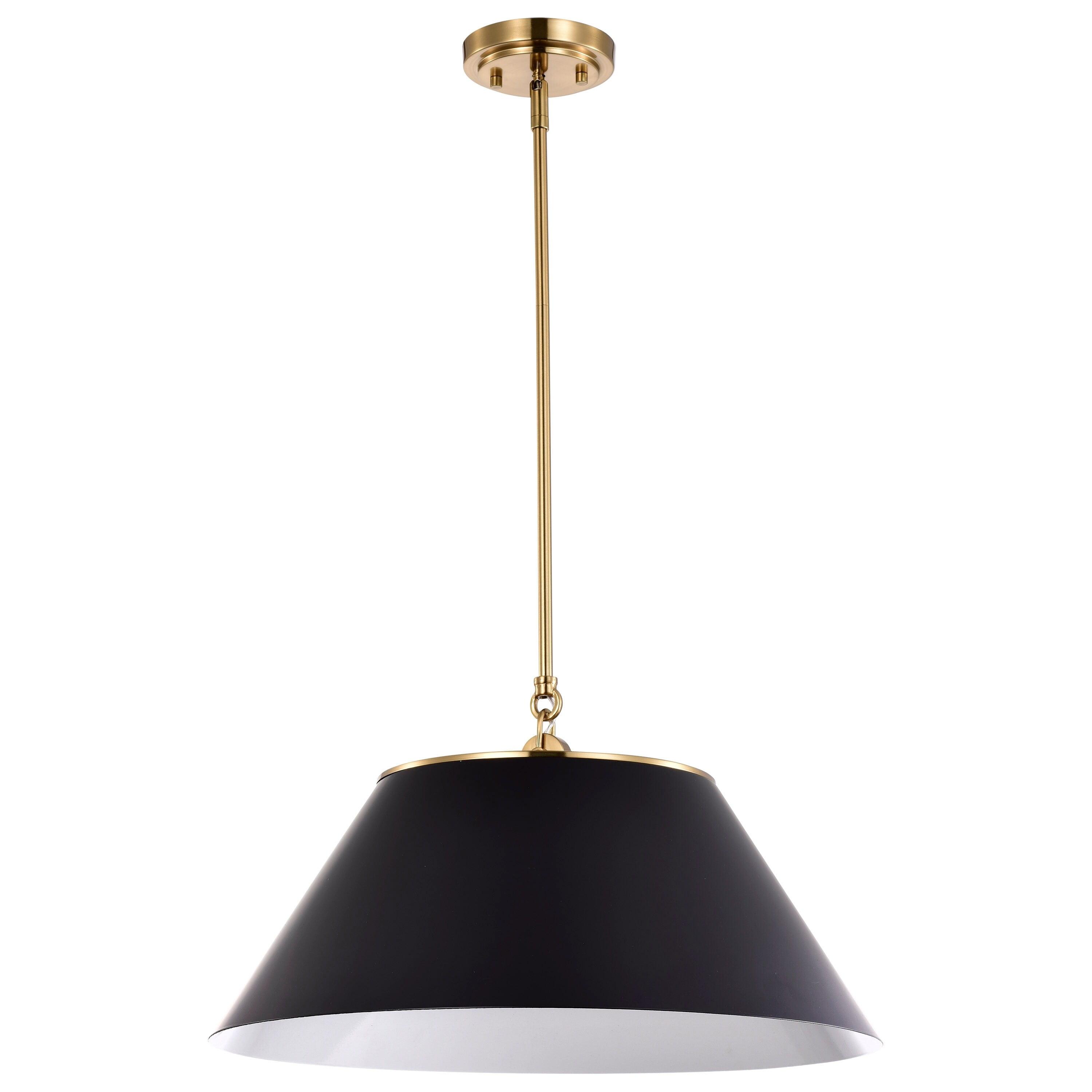 Dover Vintage Brass and Black Large Pendant Light