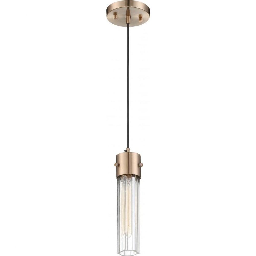 60/6712-Nuvo Lighting-Eaves-1 Light Pendant-5 Inches Wide by 11.13 Inches High-Copper Brushed Brass Finish    -Traditional Installation