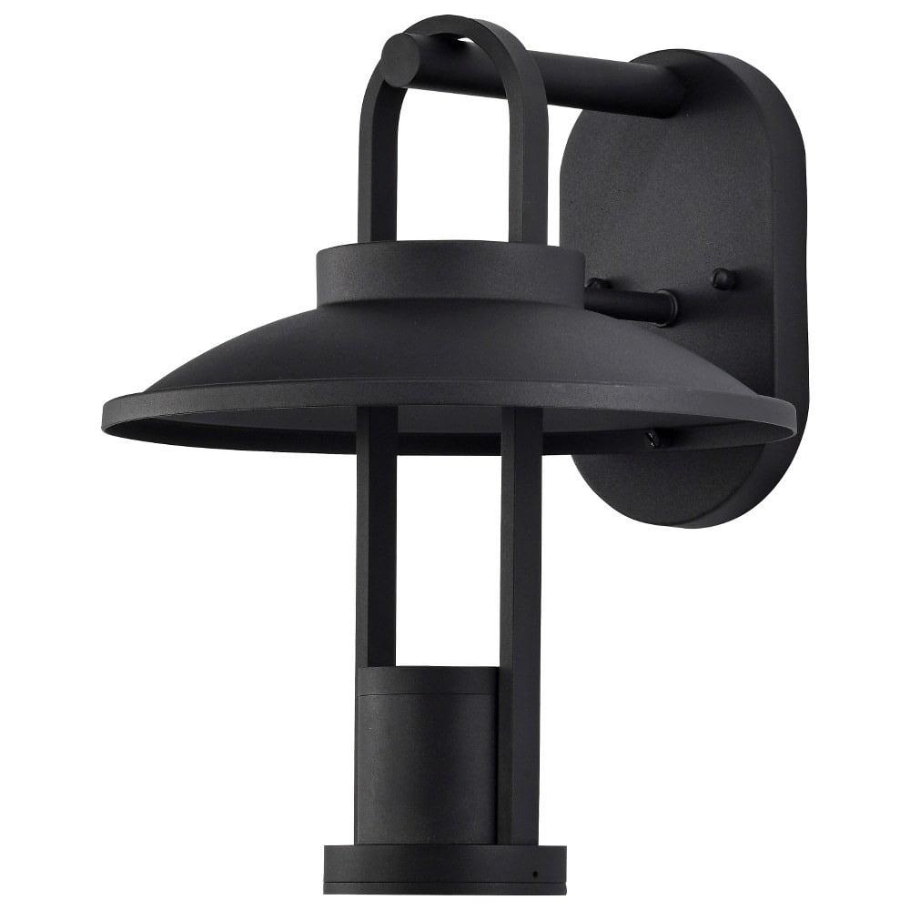 Nuvo Lighting Harriman 12W LED Large Wall Lantern Matte Black with Aluminum Shade