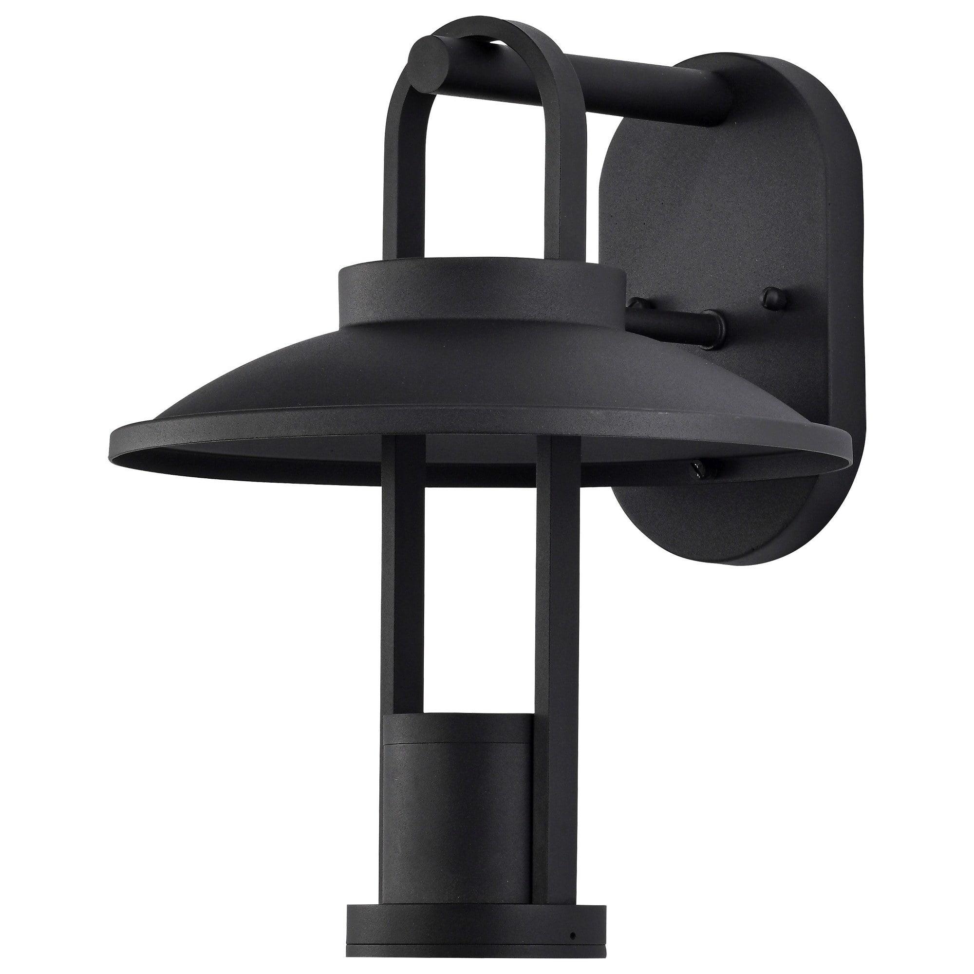 Nuvo Lighting Harriman 12W LED Large Wall Lantern Matte Black with Aluminum Shade