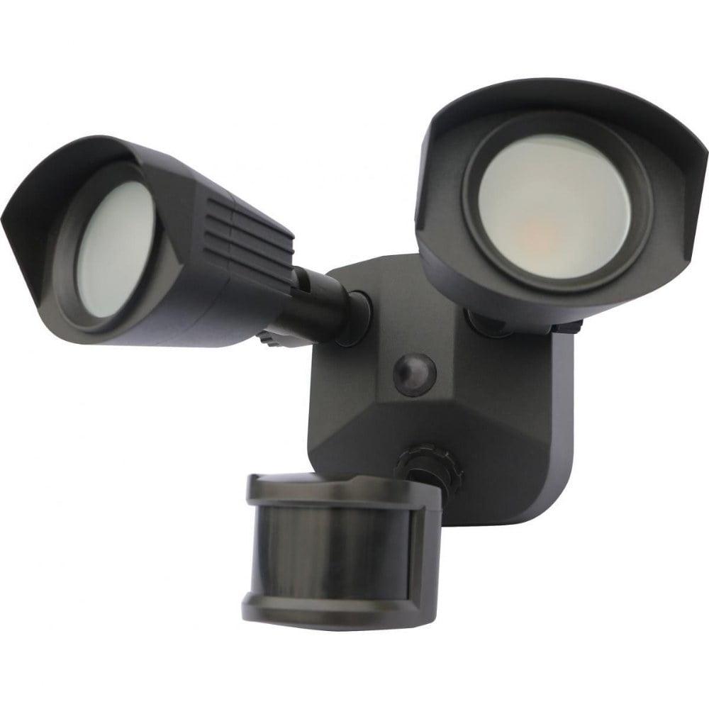 Bronze Dual Head LED Security Light with Motion Sensor