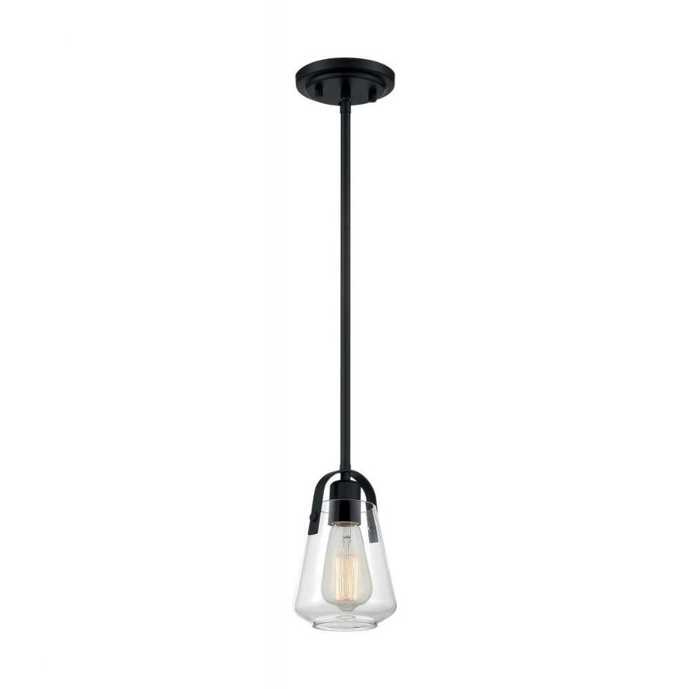 Matte Black Glass Mini Pendant Light