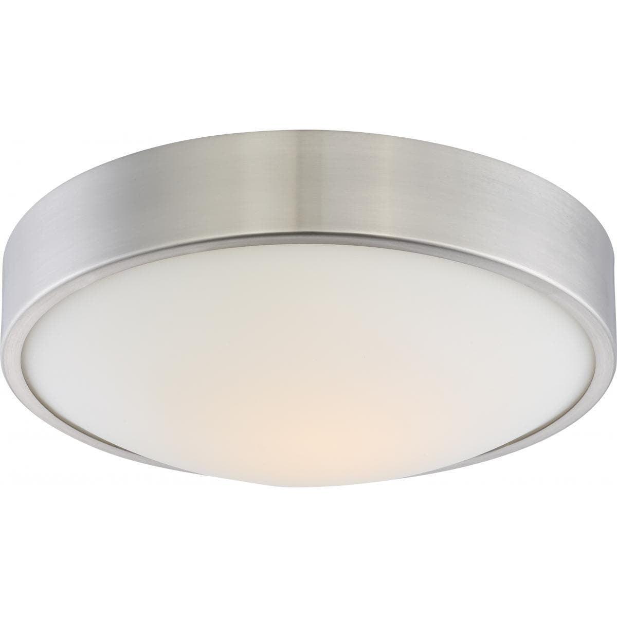 Nuvo Perk 13" Brushed Nickel LED Flush Mount Light