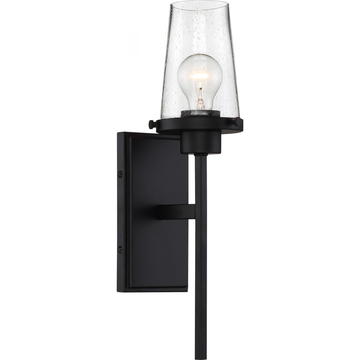 Aged Bronze 18" Dimmable Steel Wallchiere with Clear Seeded Glass