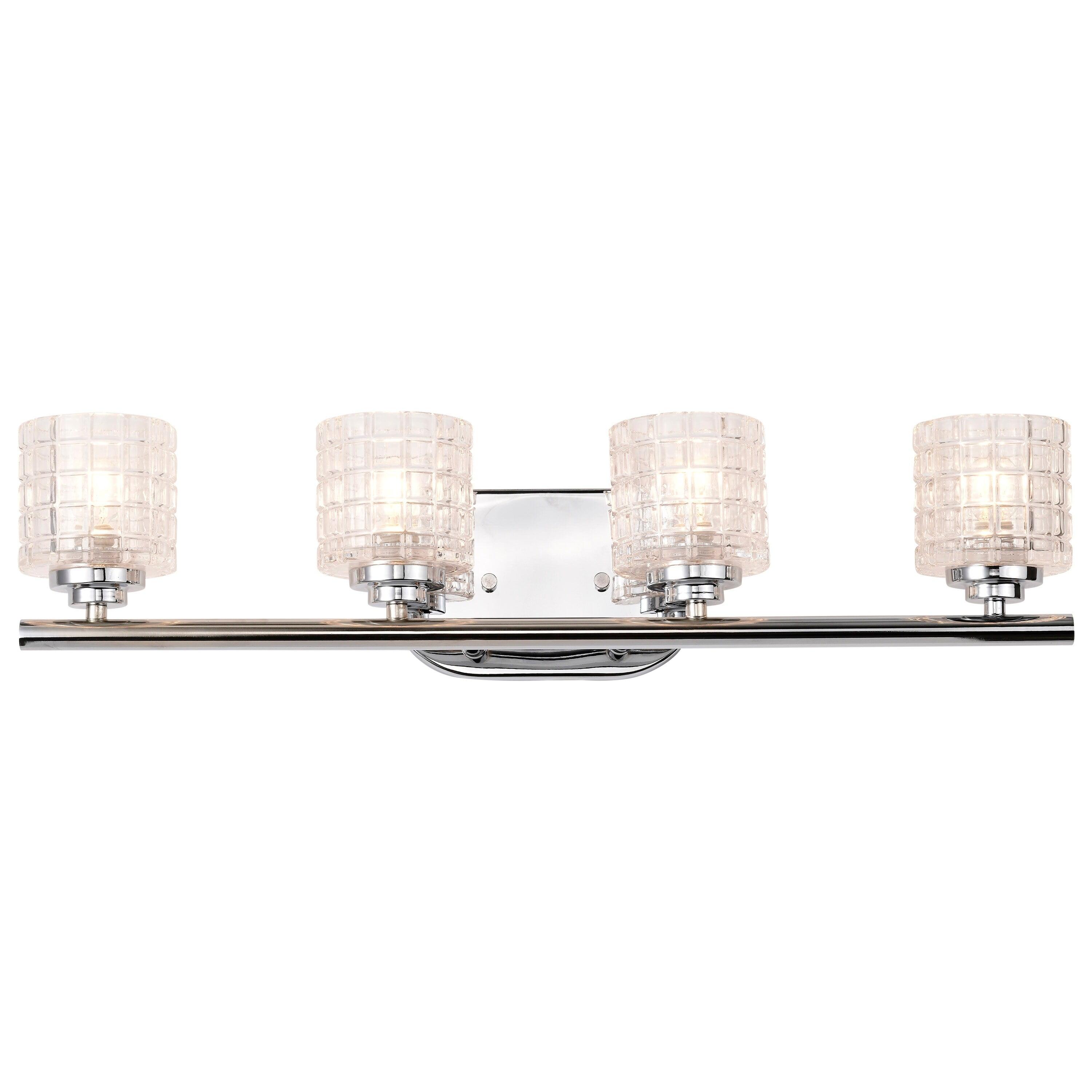 Polished Nickel Cylinder 4-Light Traditional Bath Vanity