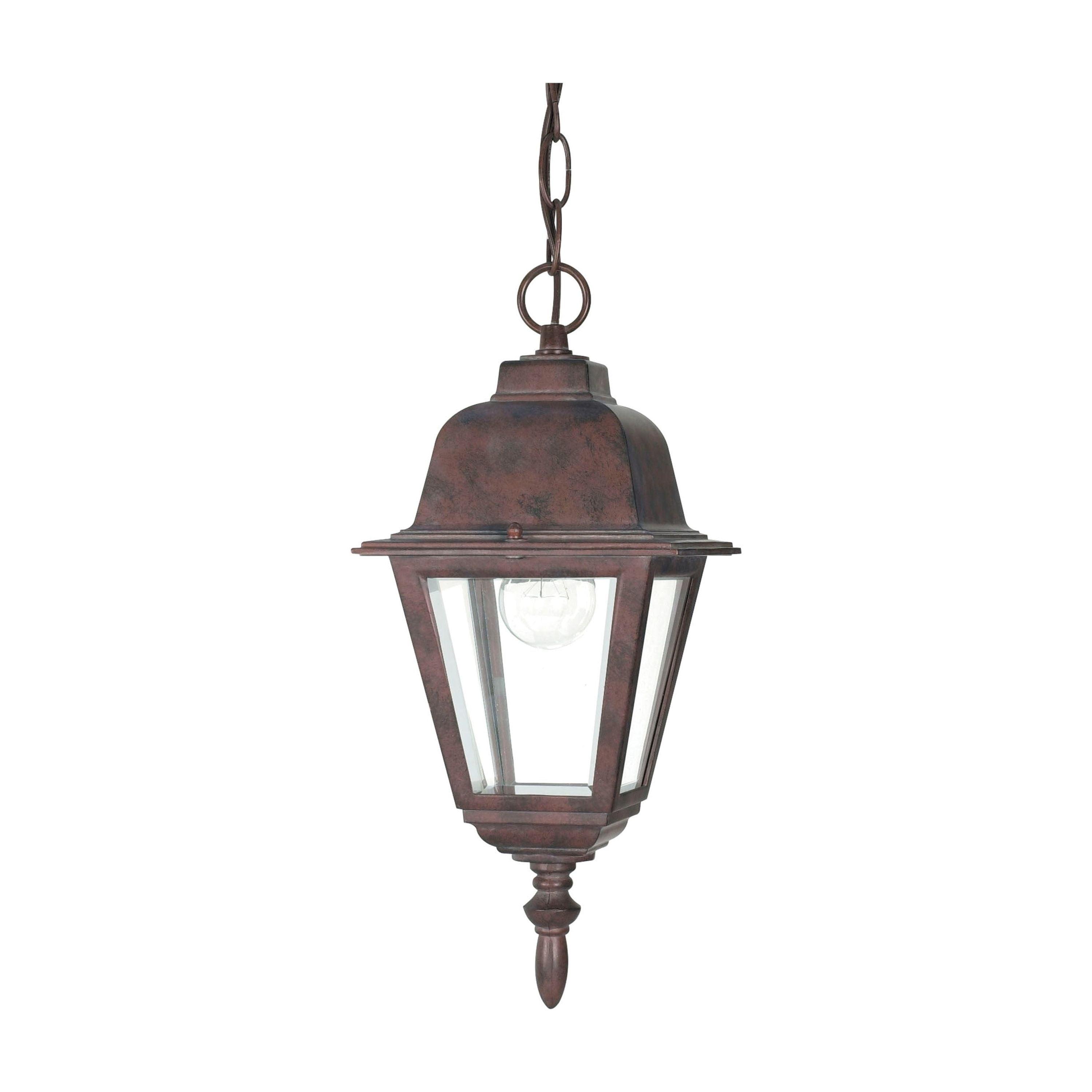 Briton Elegance 9.5" Old Bronze Outdoor Hanging Lantern with Clear Glass