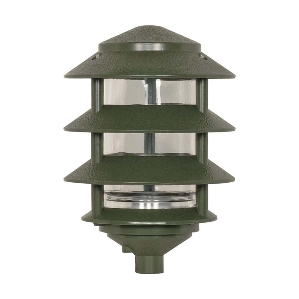 Green Die-Cast Aluminum 3-Tier Pathway Light