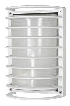 White Metal 10" Outdoor Cylinder Wall Sconce