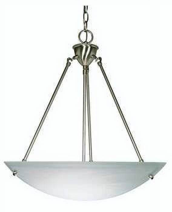 Soho Elegance Brushed Nickel 22.5" Alabaster Glass Bowl Pendant Light