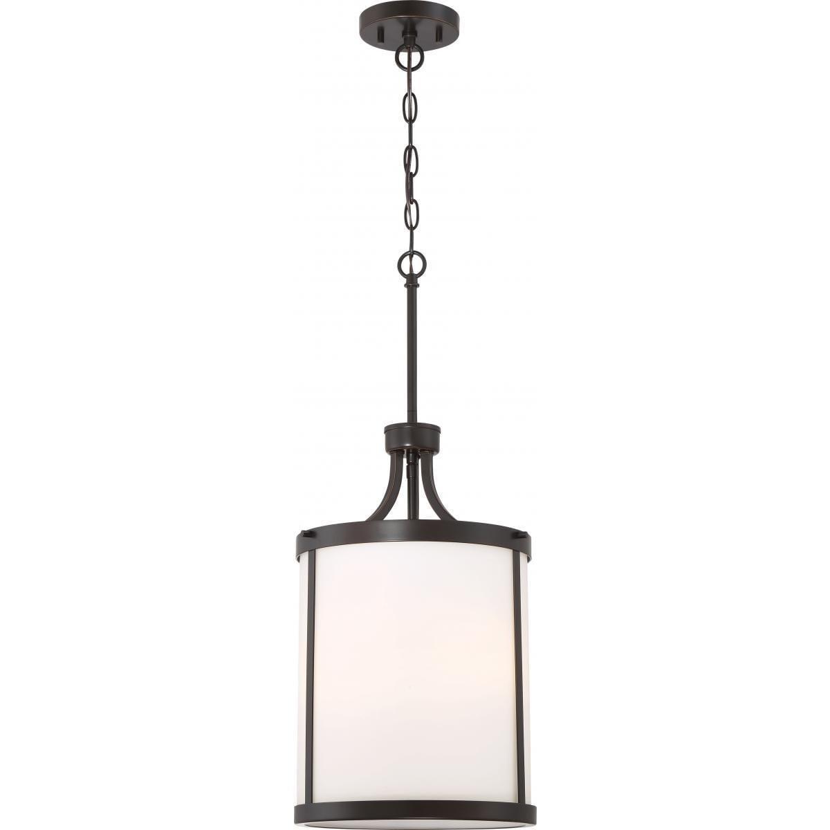 Denver Mahogany Bronze 3-Light Pendant with Glass Shade