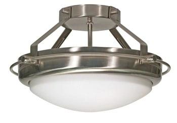 Nuvo Semi Flush Fixture,2L,14",Brush Nickel 60-609