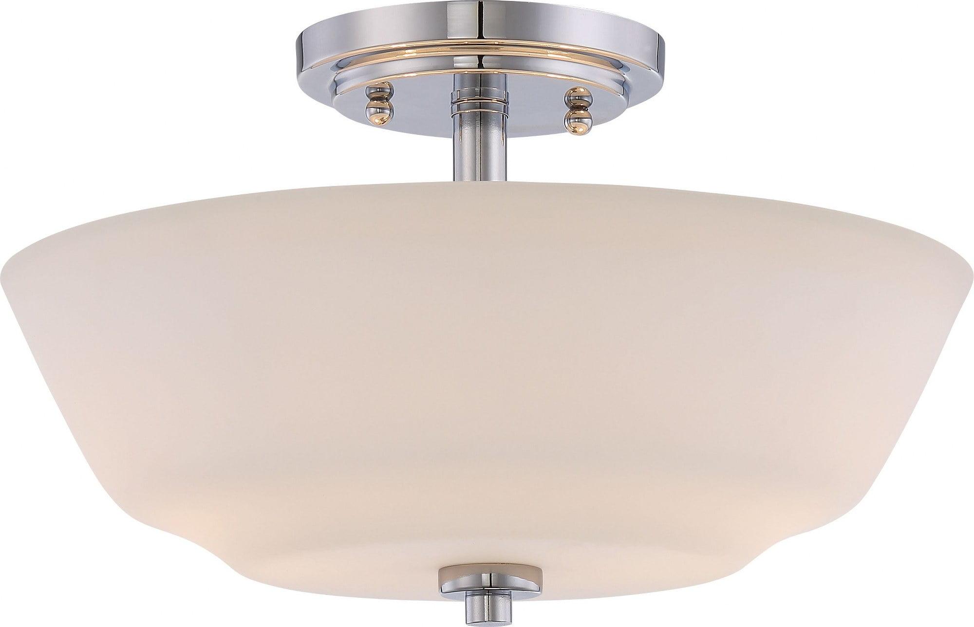 60/5806-Nuvo Lighting-Willow-Two Light Semi-Flush Mount-13 Inches Wide by 8 Inches High-Polished Nickel Finish