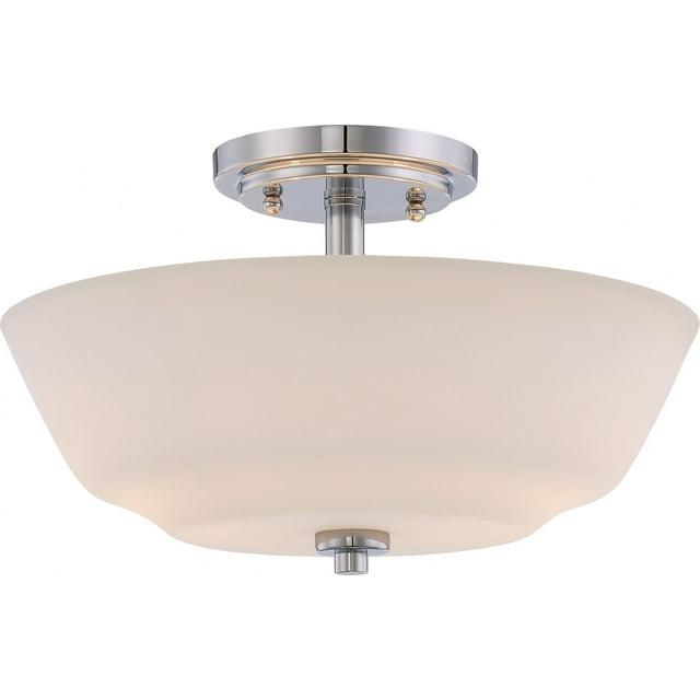 60/5806-Nuvo Lighting-Willow-Two Light Semi-Flush Mount-13 Inches Wide by 8 Inches High-Polished Nickel Finish