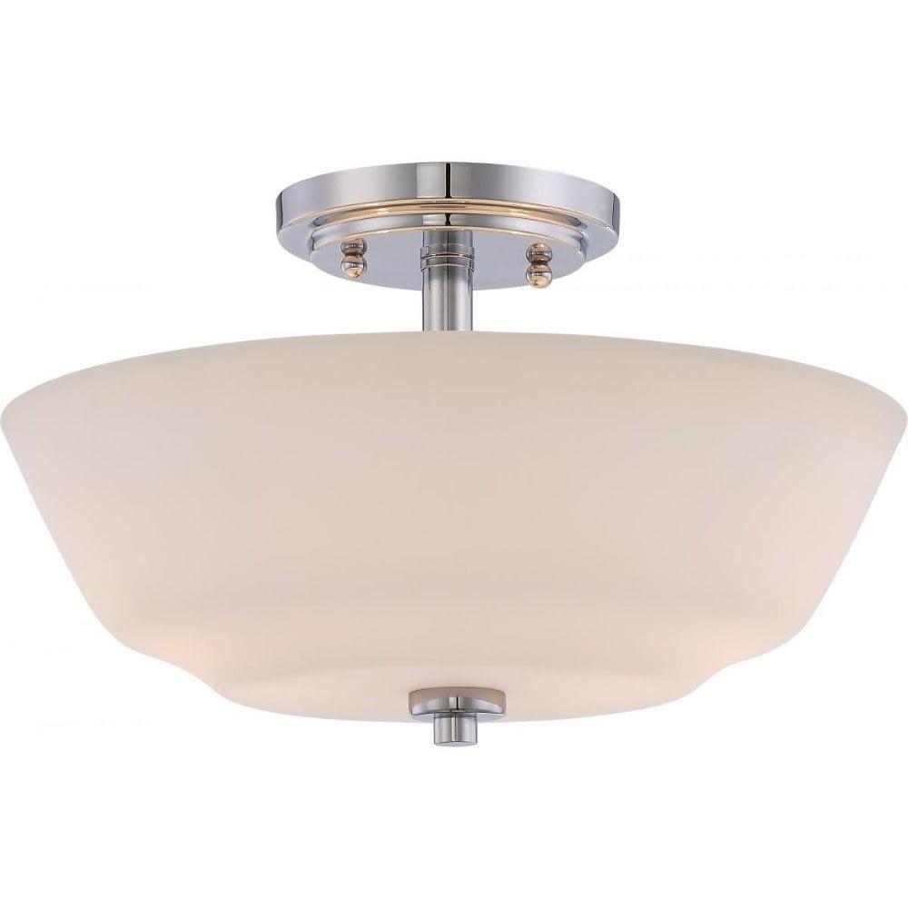 60/5806-Nuvo Lighting-Willow-Two Light Semi-Flush Mount-13 Inches Wide by 8 Inches High-Polished Nickel Finish