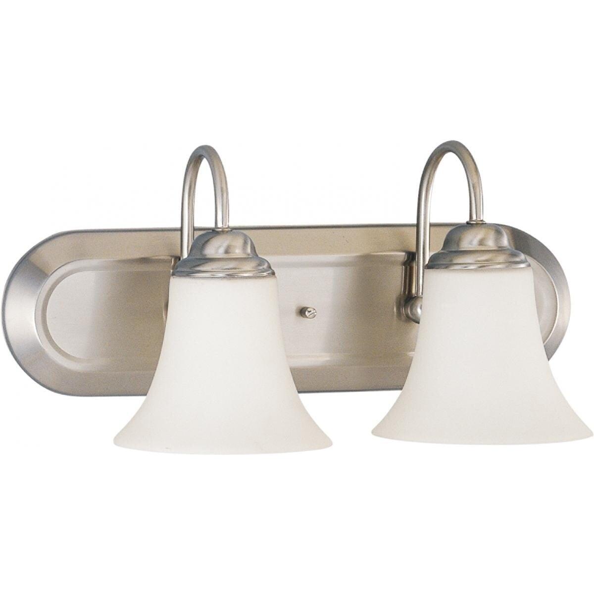 Dupont Brushed Nickel 2-Light Vanity Fixture, 13" Wide