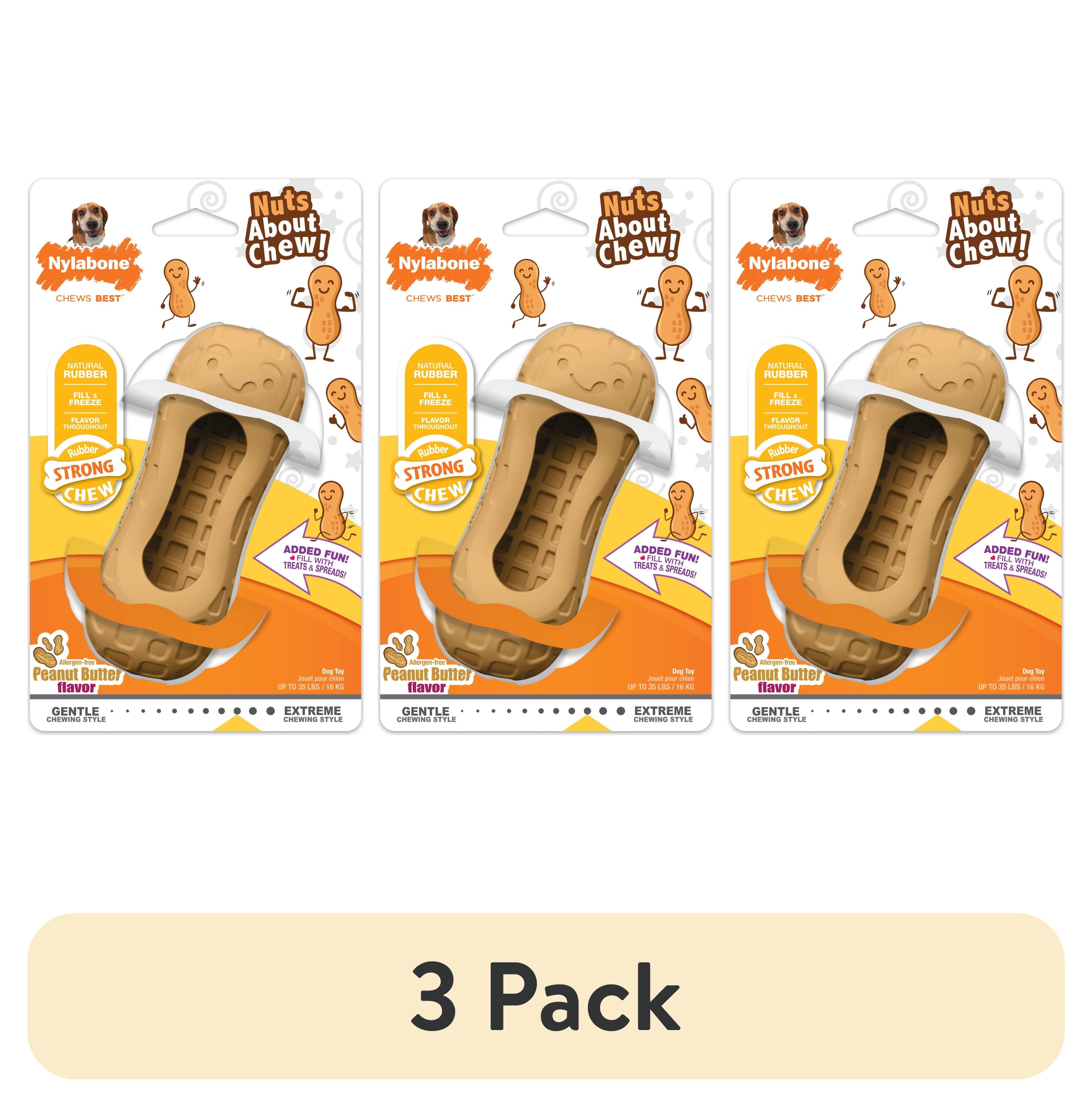 Nylabone Peanut Butter Wolf Treat Strong Chew Dog Toy